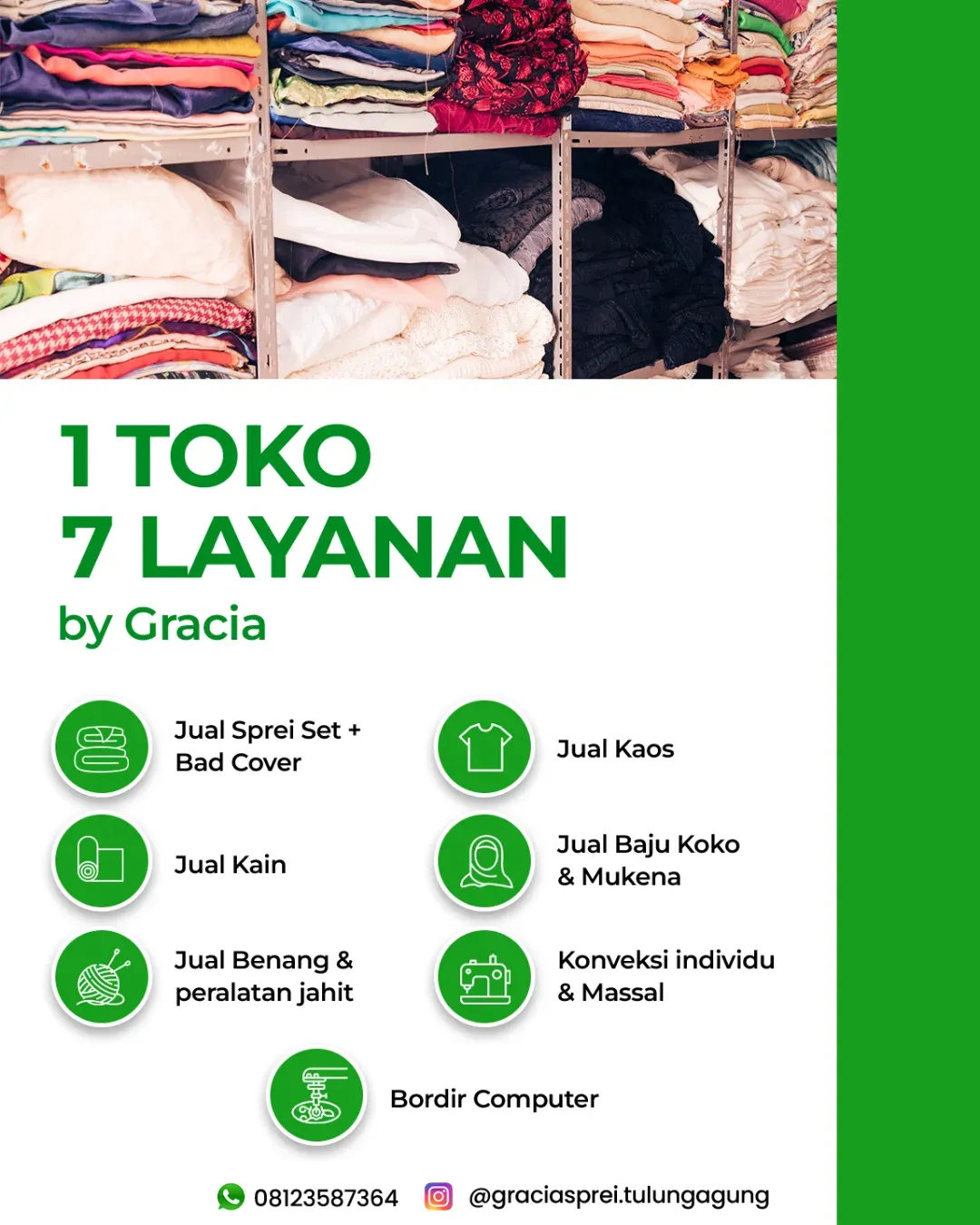 <p>Grcia toko kami melayani 7 produksi yang sedang